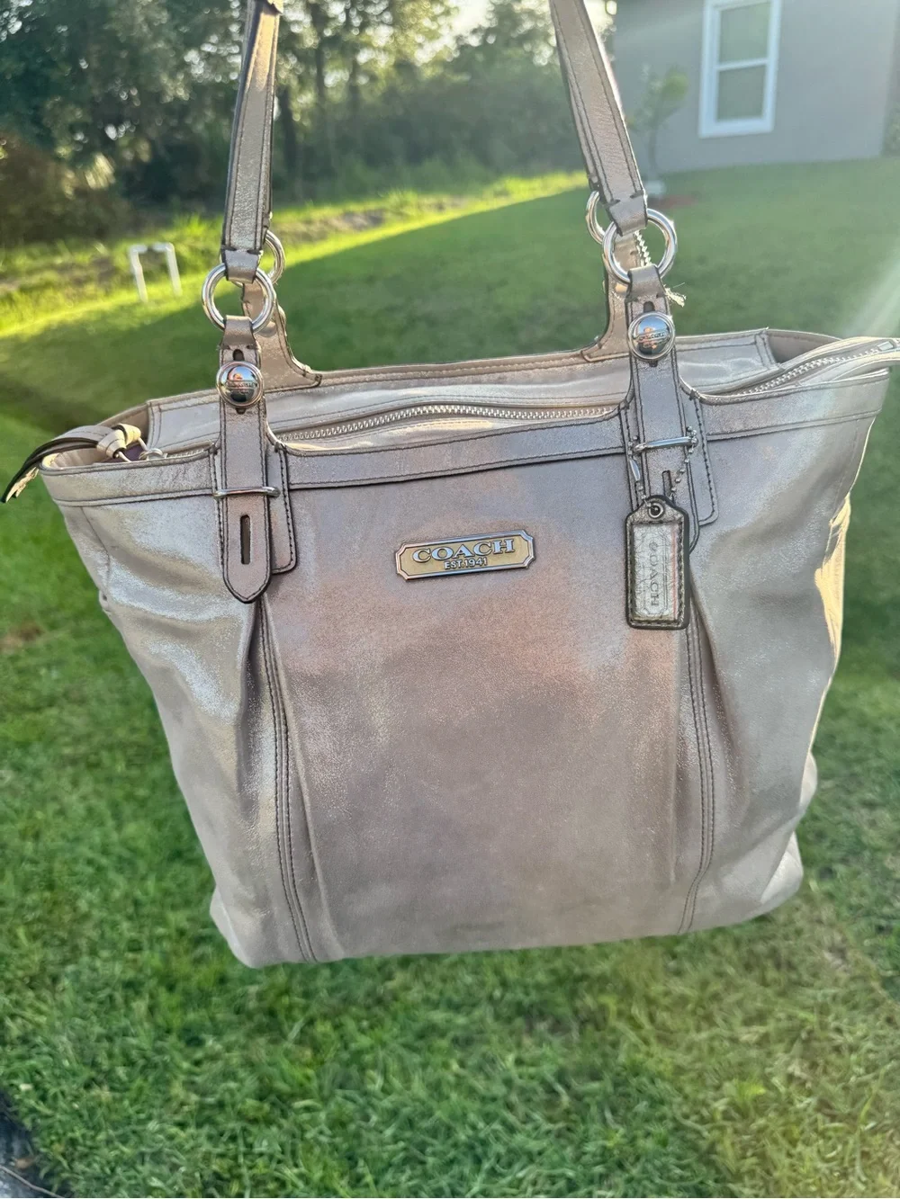 VINTAGE Coach Hampton Laguna metallic bag